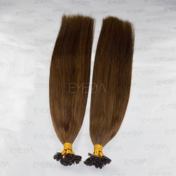 dark color straight flat tip peruvian hair extension CX039